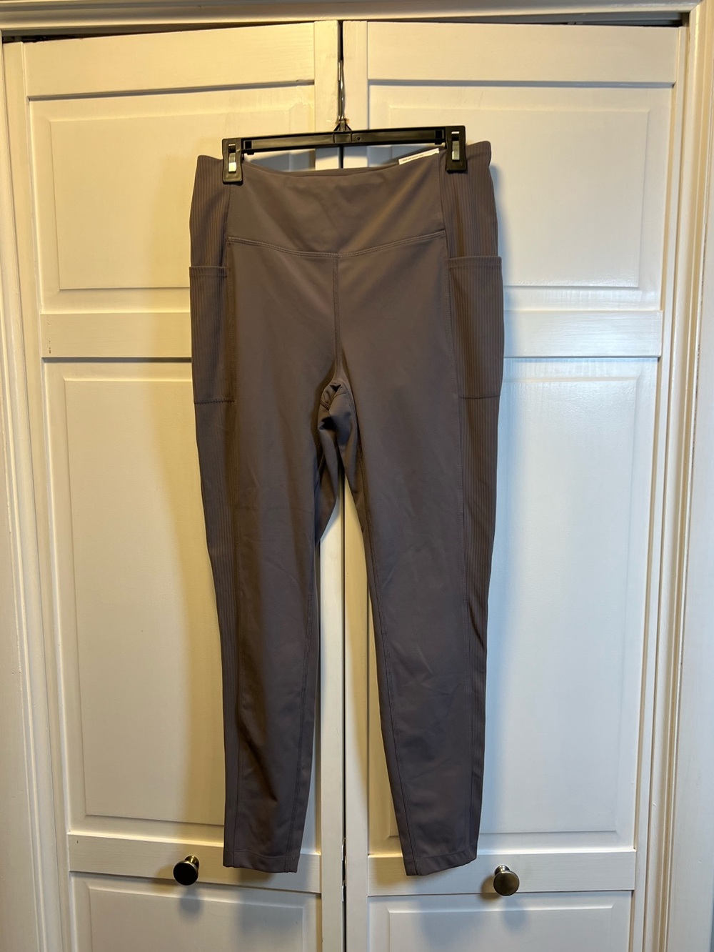 NWT Mondetta Slate Purple High-Rise Ribbed Panel Leggings Size Large